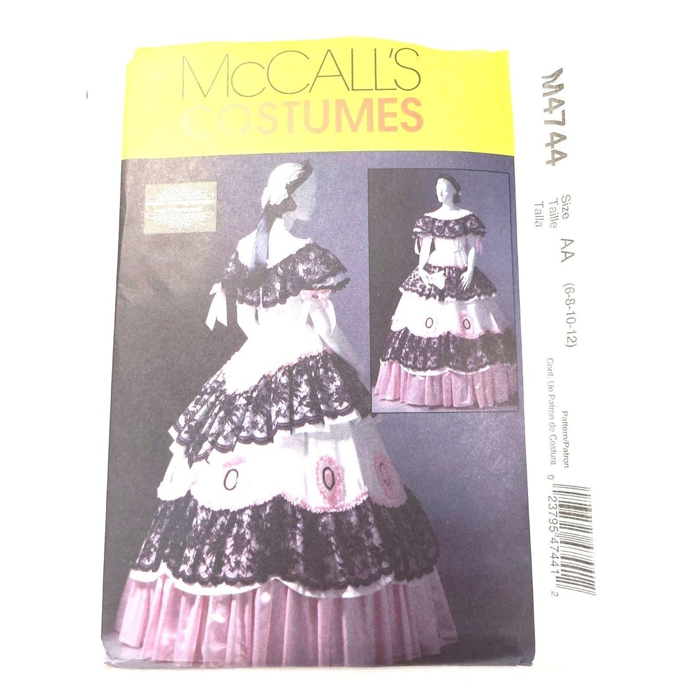 McCall's Pattern M4744 Misses' Civil War GWTW Costume Size 6-12 UNCUT FF